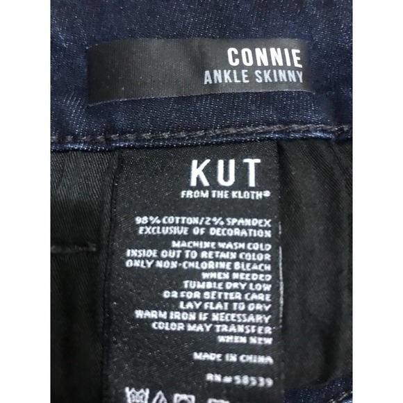 Kut Connie Medium Blue with Red Side Stripe Skinny Ankle Jeans Size 6 - Picture 16 of 16